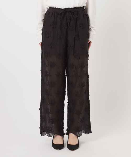 Spick & Span（スピックアンドスパン）の「crinkle crinkle crinkle sheer cotton 3D embroidery easy（その他パンツ・レディース・ブラック/ホワイト・FREE）」の13枚目の写真