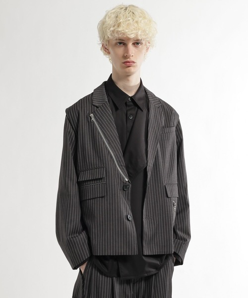 HARE/ clear texture zip デザインジャケット セール】CLEAR TEXTURE ZIPデザインジャケット(HARE)（テーラード