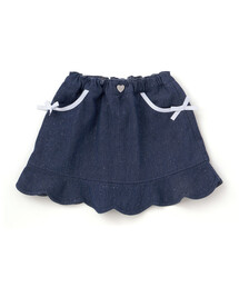 SLAP SLIP（スラップスリップ）の「リボン付きラメデニムスカパン(90~130cm)（デニムスカート）」