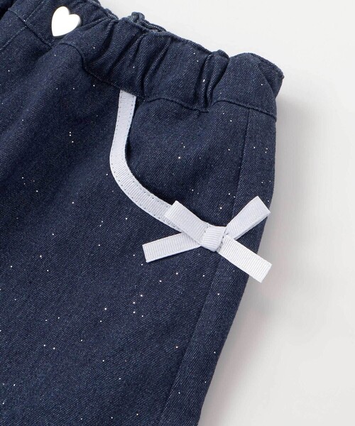 SLAP SLIP(スラップスリップ)の「リボン付きラメデニムスカパン(90~130cm)(デニムスカート・キッズ・ネイビー/ブルー・110cm/100cm/120cm/130cm/90cm)」の12枚目の写真