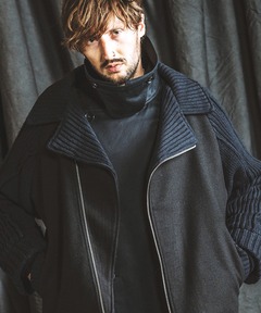 ラムレザープライムオーバー襟付きシングルライダースジャケット　01 UNISEX》Lamb leather Prime-Over Single Rider Collared Jacket