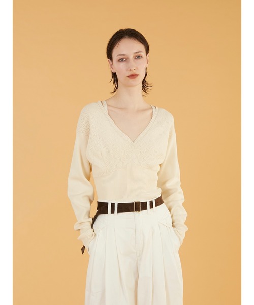 crinkle crinkle crinkle(クリンクルクリンクルクリンクル)の「【crinkle crinkle crinkle】geometric jacquard knit/ジオメトリックジャガードニット(ニット/セーター・レディース・ブラック/アイボリー・FREE)」の13枚目の写真