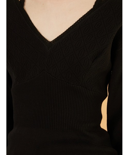 crinkle crinkle crinkle(クリンクルクリンクルクリンクル)の「【crinkle crinkle crinkle】geometric jacquard knit/ジオメトリックジャガードニット(ニット/セーター・レディース・ブラック/アイボリー・FREE)」の18枚目の写真