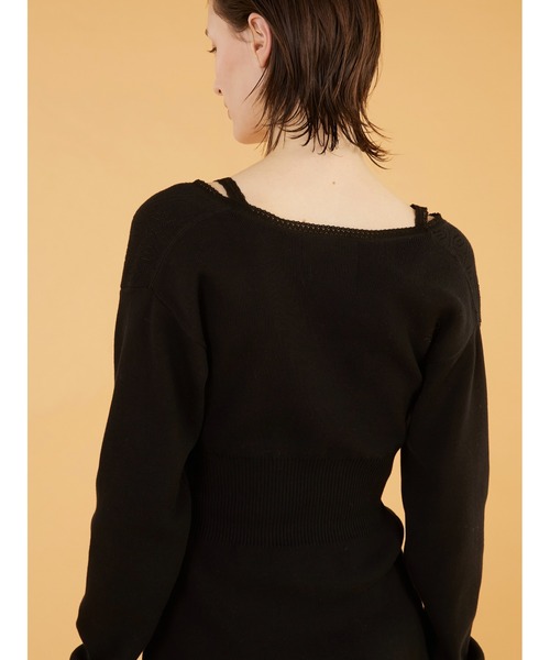 crinkle crinkle crinkle(クリンクルクリンクルクリンクル)の「【crinkle crinkle crinkle】geometric jacquard knit/ジオメトリックジャガードニット(ニット/セーター・レディース・ブラック/アイボリー・FREE)」の15枚目の写真