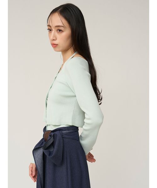 SNIDEL（スナイデル）の「ホルターキャミ&カーデアンサンブル（カーディガン/ボレロ・レディース・ミント/ホワイト/グレー・F）」の16枚目の写真