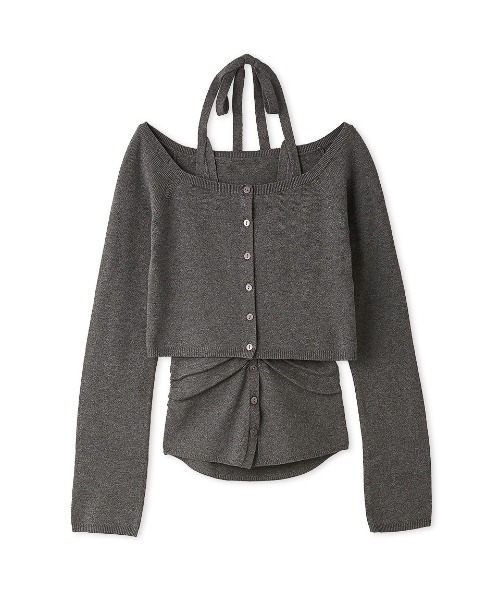 SNIDEL（スナイデル）の「ホルターキャミ&カーデアンサンブル（カーディガン/ボレロ・レディース・ミント/ホワイト/グレー・F）」の2枚目の写真