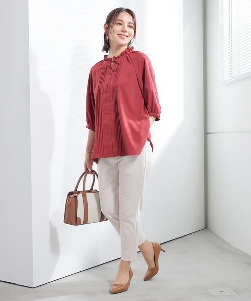 GLACIER lusso(グラシアルッソ)の「【美冷・接触冷感・抗菌防臭】クロップドパンツ(スラックス・レディース・アイボリー/ネイビー/ブラック/ベージュ・LL/S/M/L)」の7枚目の写真