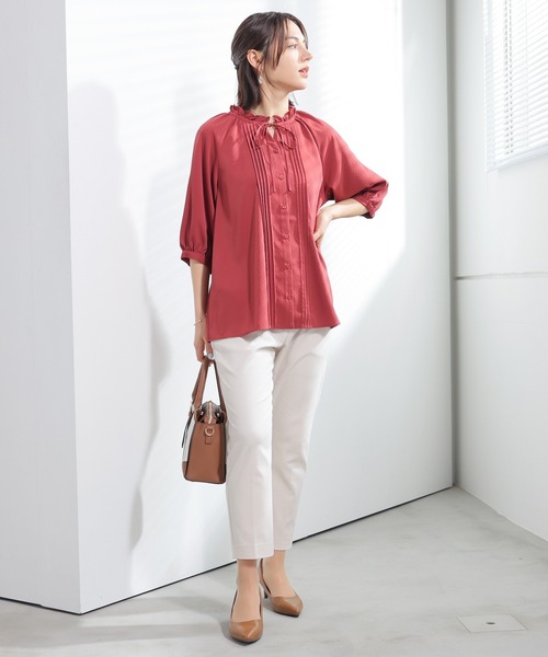 GLACIER lusso(グラシアルッソ)の「【美冷・接触冷感・抗菌防臭】クロップドパンツ(スラックス・レディース・アイボリー/ネイビー/ブラック/ベージュ・LL/S/M/L)」の8枚目の写真