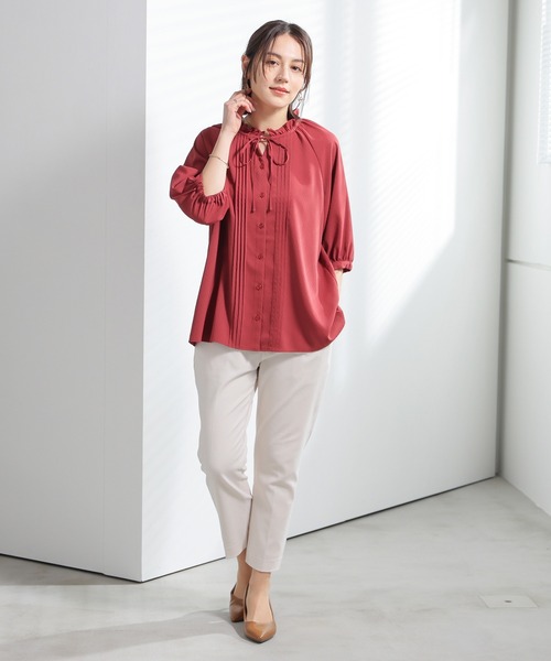 GLACIER lusso(グラシアルッソ)の「【美冷・接触冷感・抗菌防臭】クロップドパンツ(スラックス・レディース・アイボリー/ネイビー/ブラック/ベージュ・LL/S/M/L)」の9枚目の写真
