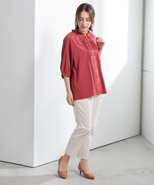 GLACIER lusso(グラシアルッソ)の「【美冷・接触冷感・抗菌防臭】クロップドパンツ(スラックス・レディース・アイボリー/ネイビー/ブラック/ベージュ・LL/S/M/L)」の10枚目の写真