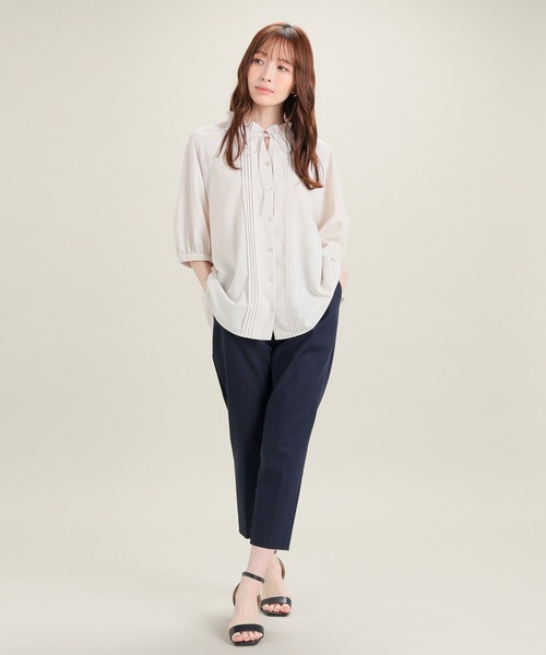 GLACIER lusso(グラシアルッソ)の「【美冷・接触冷感・抗菌防臭】クロップドパンツ(スラックス・レディース・アイボリー/ネイビー/ブラック/ベージュ・LL/S/M/L)」の20枚目の写真