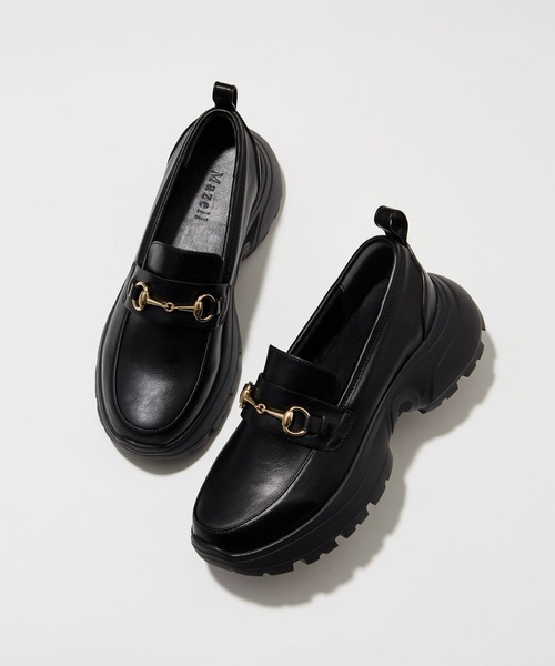 BARNYARDSTORM（バンヤードストーム）の「BARNYARDSTORM / 厚底スニーカーローファー【一部店舗限定サイズ】（スニーカー・レディース・ブラック・LL/L/M/S）」の2枚目の写真