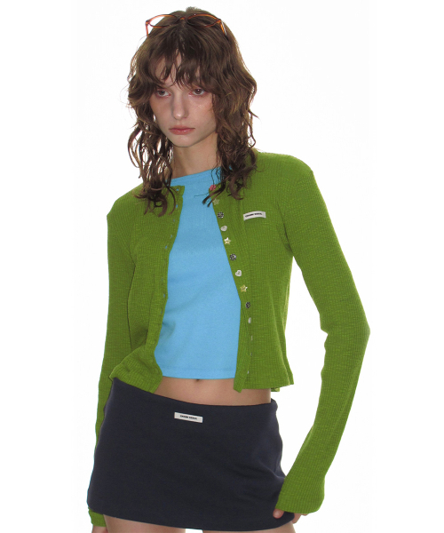 CRANK（クランク）の「マルチボタンカーディガン_オリーブ（カーディガン/ボレロ・レディース・その他・FREE）」の3枚目の写真