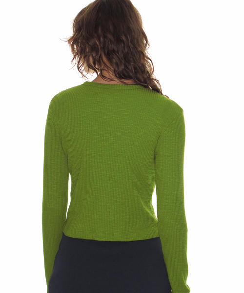 CRANK（クランク）の「マルチボタンカーディガン_オリーブ（カーディガン/ボレロ・レディース・その他・FREE）」の4枚目の写真