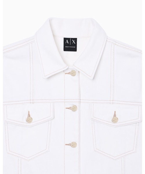 ARMANI EXCHANGE（アルマーニエクスチェンジ）の「【A|X アルマーニ エクスチェンジ】WE ホワイトデニムジャケット（デニムジャケット・レディース・ホワイト・LARGE/MEDIUM/SMALL/X-SMALL）」の3枚目の写真