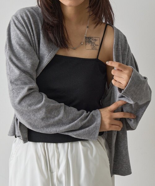 goocy（グーシー）の「【冷感】カップ付きキャミ（キャミソール・レディース・ブラック/ホワイト/ベージュ・FREE）」の2枚目の写真