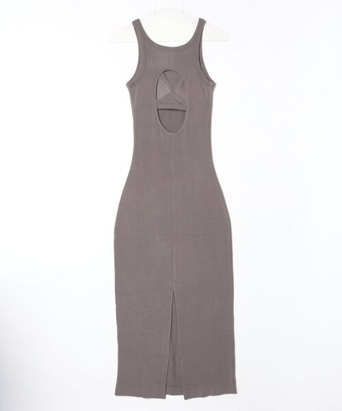 ROYAL FLASH(ロイヤルフラッシュ)の「determ/ デターム/Collagen Ribbed Open-Back Tank Dress(ワンピース・レディース・ブラック/グレー・S/XS)」の3枚目の写真