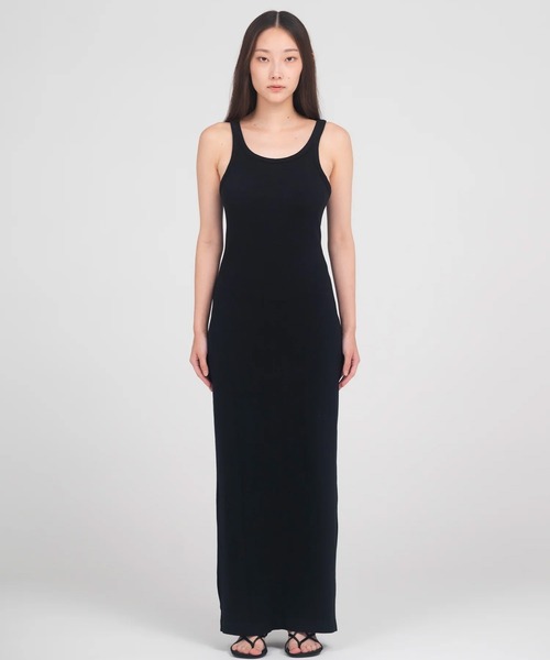 ROYAL FLASH(ロイヤルフラッシュ)の「determ/ デターム/Collagen Ribbed Open-Back Tank Dress(ワンピース・レディース・ブラック/グレー・S/XS)」の4枚目の写真