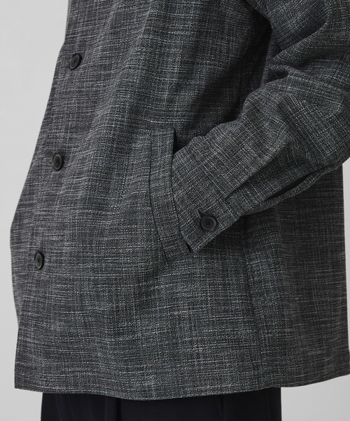 新作】Slab Tweed カバーオールシャツ ｜春服/レーヨン/伸縮性/羽織り
