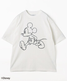 JOHNBULL/ジョンブル MICKEY MOUSE Embroidery フロント 刺繍 半袖 Tシャツ / JT261C42 / ミッキーマウス