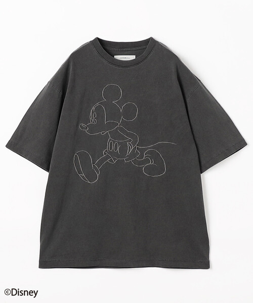 Johnbull(ジョンブル)の「JOHNBULL/ジョンブル MICKEY MOUSE Embroidery フロント 刺繍 半袖 Tシャツ / JT261C42 / ミッキーマウス(Tシャツ/カットソー・レディース・チャコールグレー/ホワイト・SMALL)」の2枚目の写真