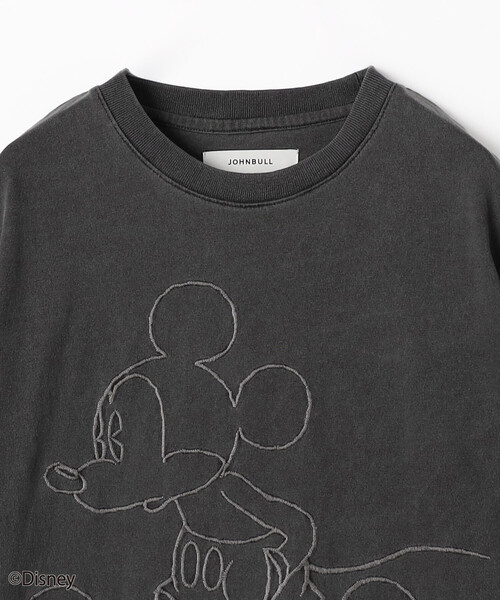 Johnbull(ジョンブル)の「JOHNBULL/ジョンブル MICKEY MOUSE Embroidery フロント 刺繍 半袖 Tシャツ / JT261C42 / ミッキーマウス(Tシャツ/カットソー・レディース・チャコールグレー/ホワイト・SMALL)」の3枚目の写真