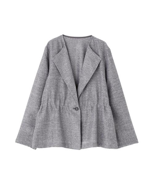 NATURAL BEAUTY BASIC（ナチュラルビューティーベーシック）の「ドロストシャドーチェックジャケット（テーラードジャケット・レディース・グレー系その他/ベージュ系その他・FREE）」の21枚目の写真