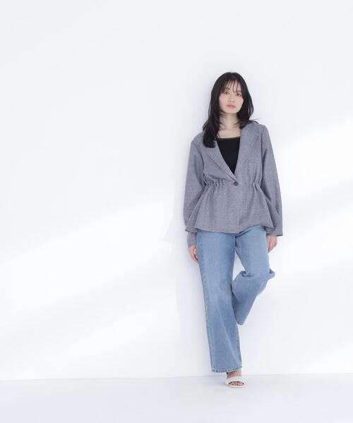 NATURAL BEAUTY BASIC（ナチュラルビューティーベーシック）の「ドロストシャドーチェックジャケット（テーラードジャケット・レディース・グレー系その他/ベージュ系その他・FREE）」の22枚目の写真