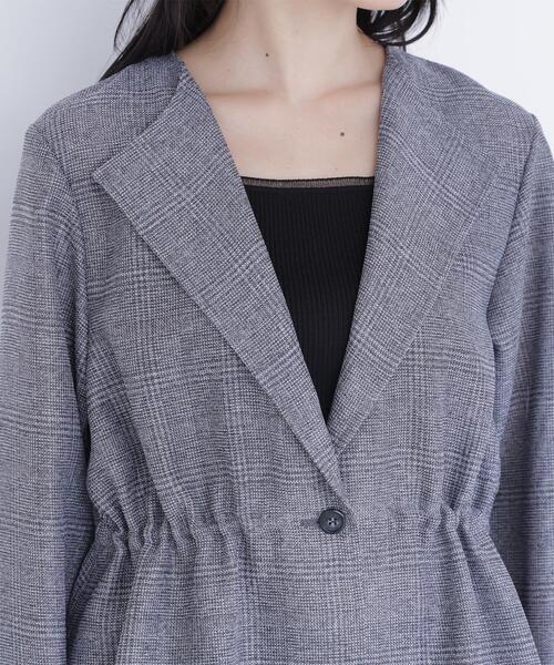 NATURAL BEAUTY BASIC（ナチュラルビューティーベーシック）の「ドロストシャドーチェックジャケット（テーラードジャケット・レディース・グレー系その他/ベージュ系その他・FREE）」の11枚目の写真