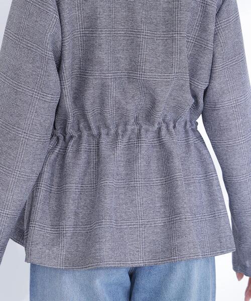 NATURAL BEAUTY BASIC（ナチュラルビューティーベーシック）の「ドロストシャドーチェックジャケット（テーラードジャケット・レディース・グレー系その他/ベージュ系その他・FREE）」の12枚目の写真