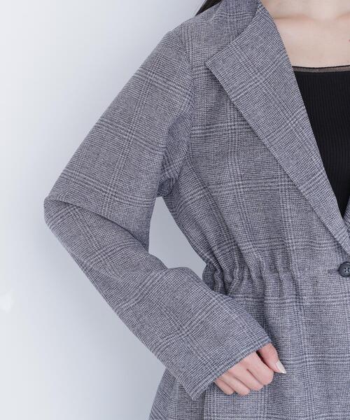 NATURAL BEAUTY BASIC（ナチュラルビューティーベーシック）の「ドロストシャドーチェックジャケット（テーラードジャケット・レディース・グレー系その他/ベージュ系その他・FREE）」の13枚目の写真