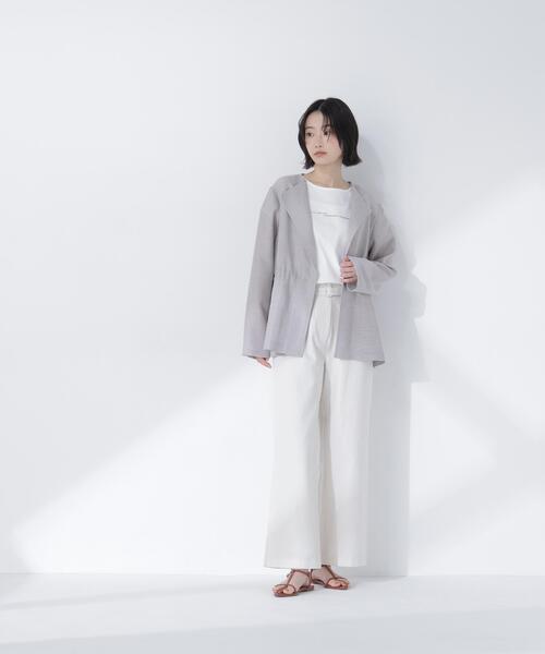 NATURAL BEAUTY BASIC（ナチュラルビューティーベーシック）の「ドロストシャドーチェックジャケット（テーラードジャケット・レディース・グレー系その他/ベージュ系その他・FREE）」の20枚目の写真