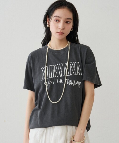 LOUNGEDRESS(ラウンジドレス)の「【GOOD ROCK SPEED】NIRVANA T(Tシャツ/カットソー・レディース・ブラック・FREE)」の6枚目の写真