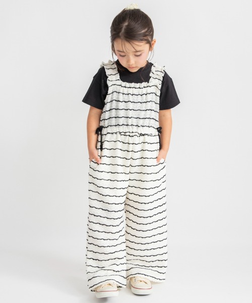 BRANSHES（ブランシェス）の「【おそろい】カットジャガードサロペット（サロペット/オーバーオール・キッズ・アイボリー/ブラック・90/130/140/150/100/120/110）」の13枚目の写真