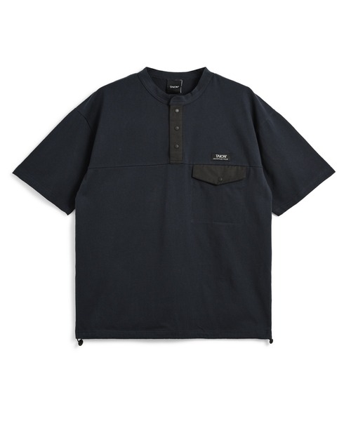 TAION（タイオン）の「【TAION(タイオン)】〈ユニセックス〉ノンダウン マウンテン ヘンリーネック ポケット Tシャツ（Tシャツ/カットソー・メンズ・ホワイト/ブラック系その他7/マスタード/ダークネイビー/その他6/ダークオリーブ/ダークパープル/カーキ/ダークグリーン・2XL/M/S/XL/L/3XL）」の6枚目の写真