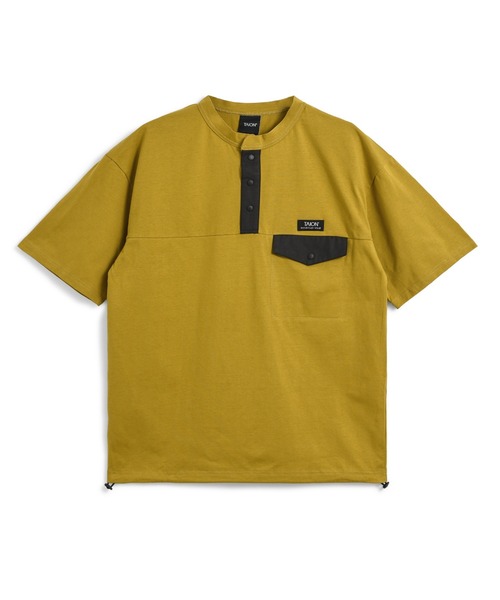 TAION（タイオン）の「【TAION(タイオン)】〈ユニセックス〉ノンダウン マウンテン ヘンリーネック ポケット Tシャツ（Tシャツ/カットソー・メンズ・ホワイト/ブラック系その他7/マスタード/ダークネイビー/その他6/ダークオリーブ/ダークパープル/カーキ/ダークグリーン・2XL/M/S/XL/L/3XL）」の8枚目の写真