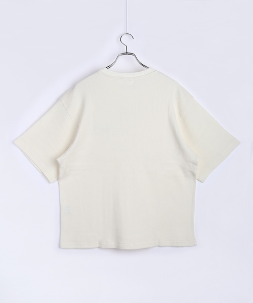 76(セブンティシックス)の「76 / ナナロク ワッフル ヘンリーネック 半袖Tシャツ ワンポイント刺繍(Tシャツ/カットソー・メンズ・オフホワイト/杢グレー/ブラック・L/M)」の16枚目の写真