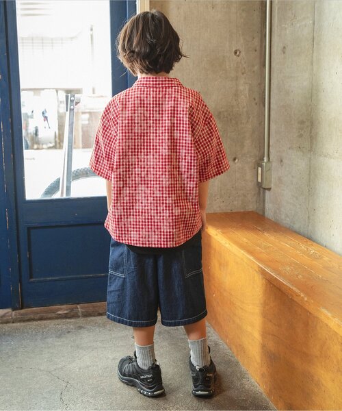 BREEZE（ブリーズ）の「B NEWJACK ケミカルプリントチェックシャツ（シャツ/ブラウス・キッズ・ミント/レッド・90/100/110/120/130/140/150/160）」の8枚目の写真