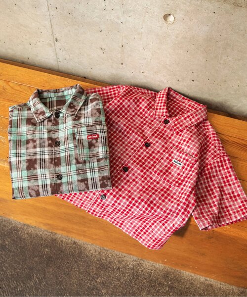 BREEZE（ブリーズ）の「B NEWJACK ケミカルプリントチェックシャツ（シャツ/ブラウス・キッズ・ミント/レッド・90/100/110/120/130/140/150/160）」の9枚目の写真