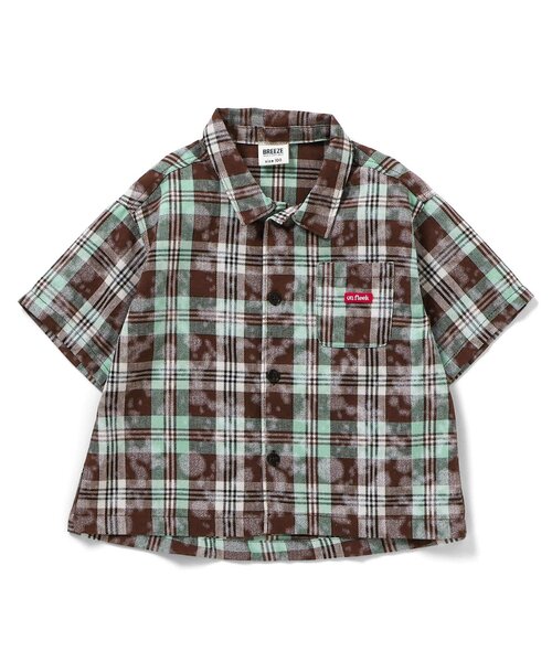 BREEZE（ブリーズ）の「B NEWJACK ケミカルプリントチェックシャツ（シャツ/ブラウス・キッズ・ミント/レッド・90/100/110/120/130/140/150/160）」の10枚目の写真