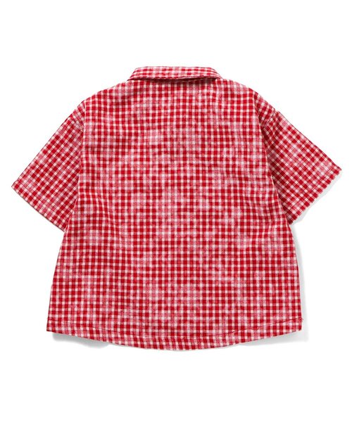 BREEZE（ブリーズ）の「B NEWJACK ケミカルプリントチェックシャツ（シャツ/ブラウス・キッズ・ミント/レッド・90/100/110/120/130/140/150/160）」の12枚目の写真