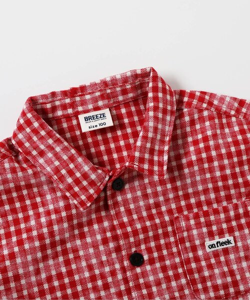 BREEZE（ブリーズ）の「B NEWJACK ケミカルプリントチェックシャツ（シャツ/ブラウス・キッズ・ミント/レッド・90/100/110/120/130/140/150/160）」の14枚目の写真