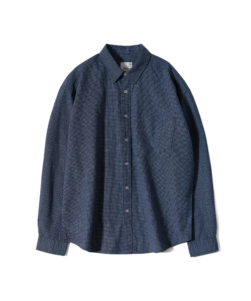HORLISUN(ホーリーサン)の「Maili Denim Check Shirt Navy(シャツ/ブラウス・レディース・その他・SMALL/MEDIUM/LARGE)」の1枚目の写真
