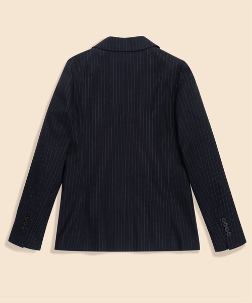 BROOKS BROTHERS(ブルックスブラザーズ)の「リネンブレンド ピンストライプ ダブル4ボタン ピークトラペルジャケット(テーラードジャケット・レディース・ネイビー・2/4/6)」の3枚目の写真