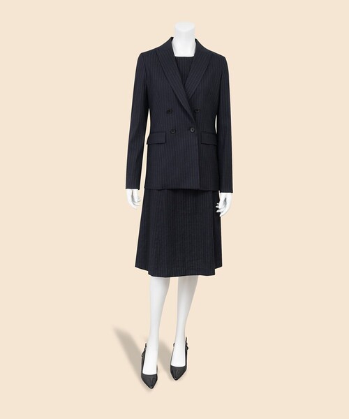 BROOKS BROTHERS(ブルックスブラザーズ)の「リネンブレンド ピンストライプ ダブル4ボタン ピークトラペルジャケット(テーラードジャケット・レディース・ネイビー・2/4/6)」の10枚目の写真