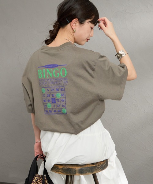 THE SHINZONE（ザ　シンゾーン）の「[THE SHINZONE/ザ シンゾーン] BINGO バックプリントＴシャツ（Tシャツ/カットソー・レディース・ホワイト/ダークグリーン/グレー・0）」の3枚目の写真