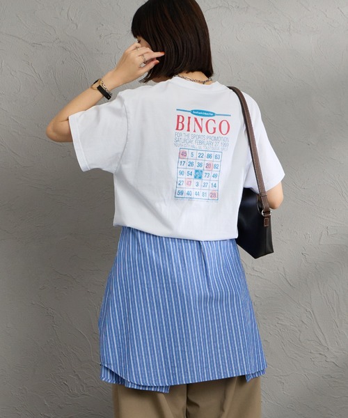 THE SHINZONE（ザ　シンゾーン）の「[THE SHINZONE/ザ シンゾーン] BINGO バックプリントＴシャツ（Tシャツ/カットソー・レディース・ホワイト/ダークグリーン/グレー・0）」の2枚目の写真