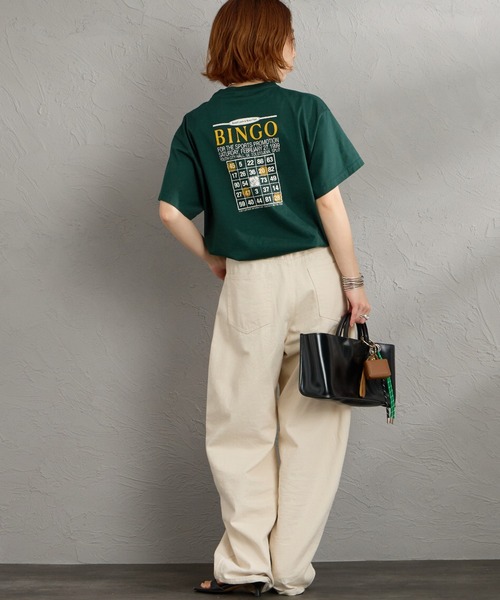 THE SHINZONE（ザ　シンゾーン）の「[THE SHINZONE/ザ シンゾーン] BINGO バックプリントＴシャツ（Tシャツ/カットソー・レディース・ホワイト/ダークグリーン/グレー・0）」の5枚目の写真