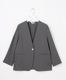 ジェイプレス　ノーカラーブルゾン　新品未使用品 J.PRESS（J.プレス） ブルゾン アウター 「洗える」Sheer Vis リネン