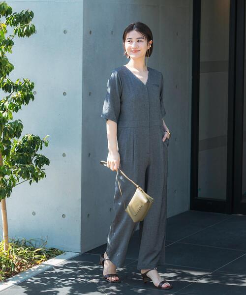 セール】リネンライク5分袖オールインワン（その他パンツ）｜URBAN